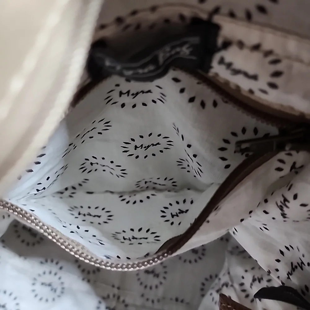 Myra Bag leather cotton geometric bag - Picture 9 of 9